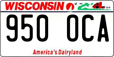 WI license plate 950OCA