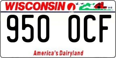 WI license plate 950OCF