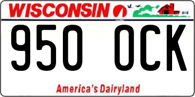 WI license plate 950OCK
