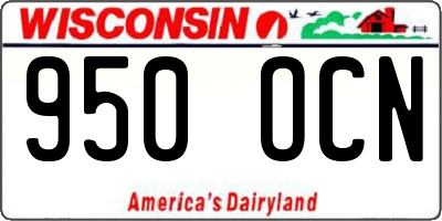 WI license plate 950OCN