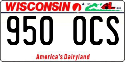WI license plate 950OCS