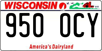 WI license plate 950OCY