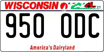 WI license plate 950ODC