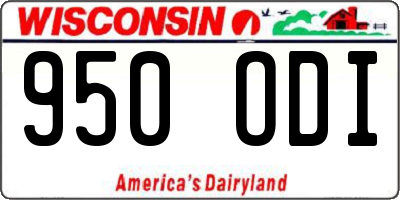 WI license plate 950ODI
