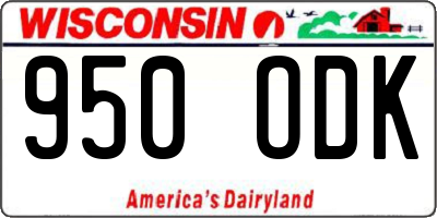 WI license plate 950ODK