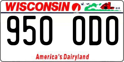 WI license plate 950ODO