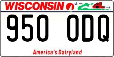 WI license plate 950ODQ