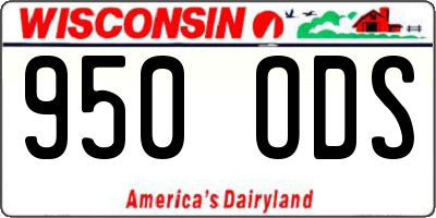 WI license plate 950ODS