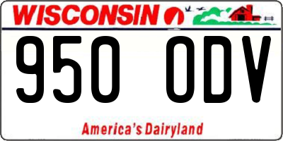 WI license plate 950ODV