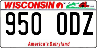 WI license plate 950ODZ