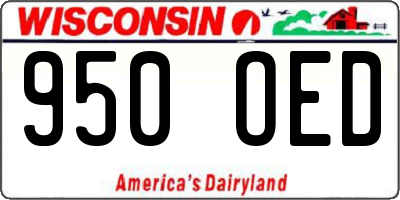 WI license plate 950OED