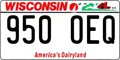 WI license plate 950OEQ