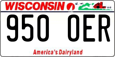 WI license plate 950OER
