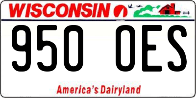 WI license plate 950OES