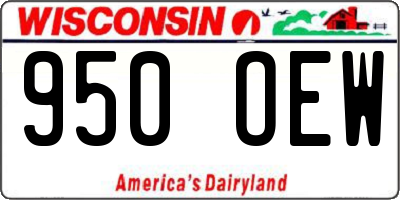 WI license plate 950OEW
