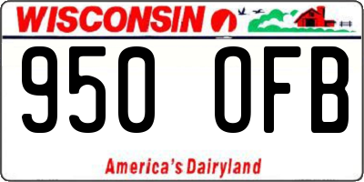 WI license plate 950OFB