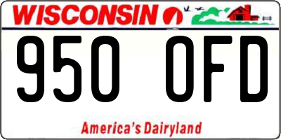 WI license plate 950OFD
