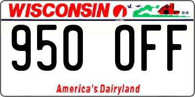 WI license plate 950OFF