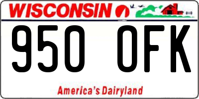 WI license plate 950OFK