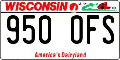 WI license plate 950OFS