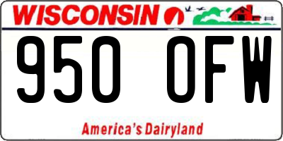 WI license plate 950OFW