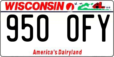 WI license plate 950OFY