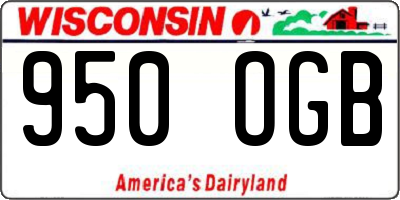 WI license plate 950OGB