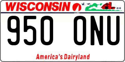 WI license plate 950ONU