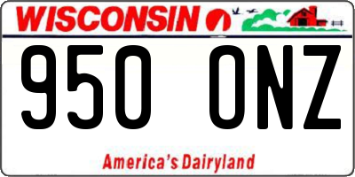 WI license plate 950ONZ
