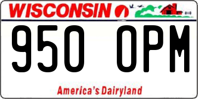 WI license plate 950OPM