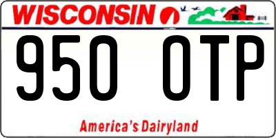 WI license plate 950OTP