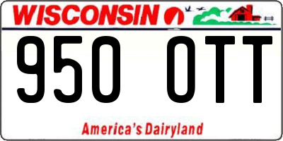 WI license plate 950OTT