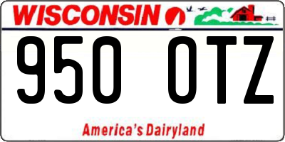 WI license plate 950OTZ