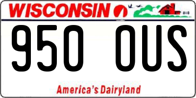 WI license plate 950OUS