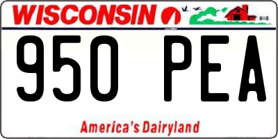 WI license plate 950PEA