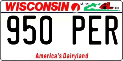 WI license plate 950PER
