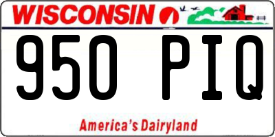 WI license plate 950PIQ