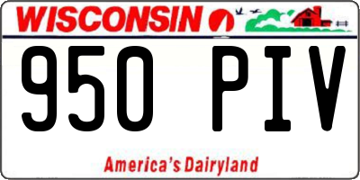 WI license plate 950PIV