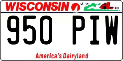 WI license plate 950PIW