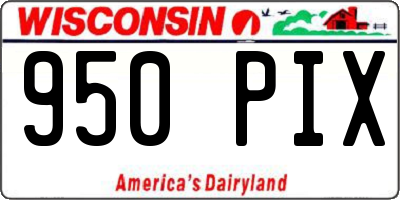 WI license plate 950PIX