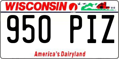 WI license plate 950PIZ