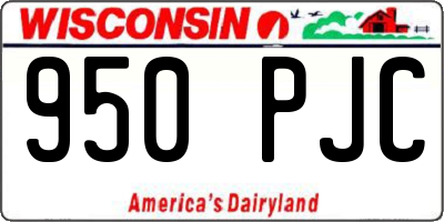 WI license plate 950PJC