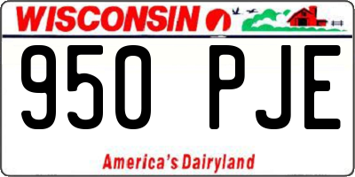 WI license plate 950PJE
