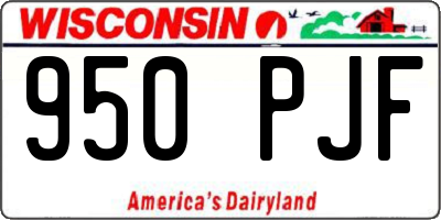 WI license plate 950PJF