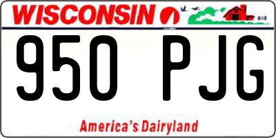 WI license plate 950PJG