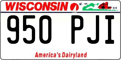WI license plate 950PJI
