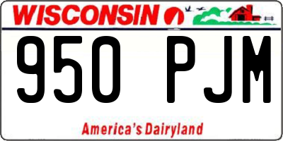 WI license plate 950PJM