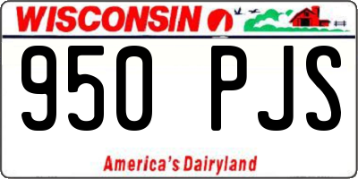 WI license plate 950PJS