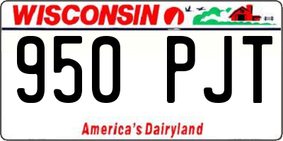 WI license plate 950PJT