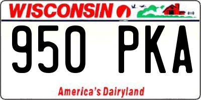 WI license plate 950PKA